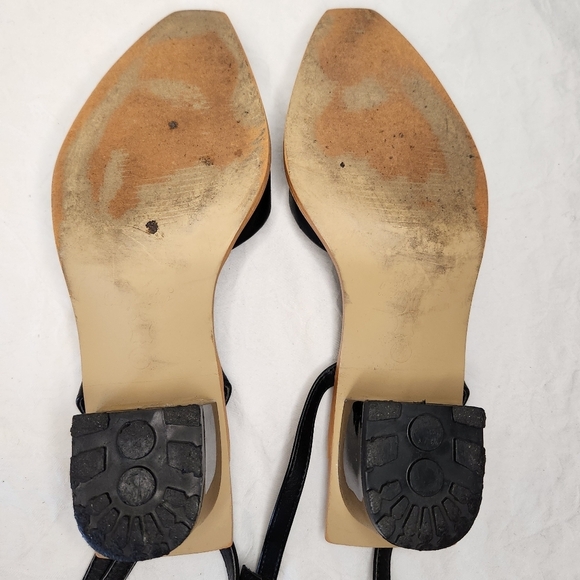 Black Leather Slingback Mules - Picture 11 of 16